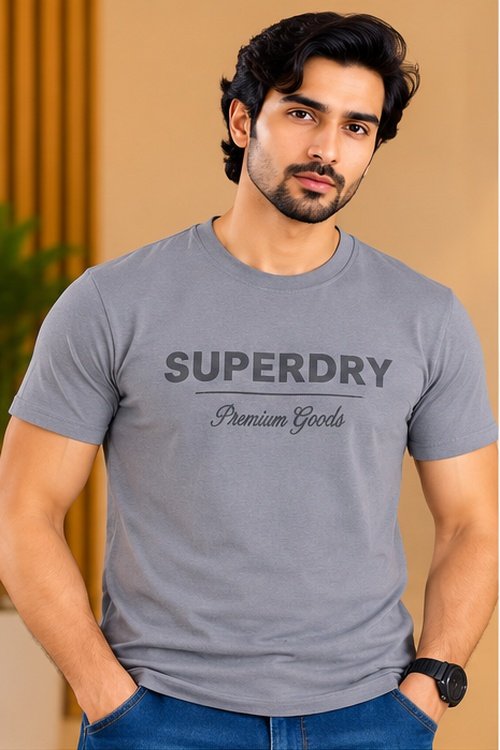 Superdry Grey Graphic Print Round Neck T-Shirt