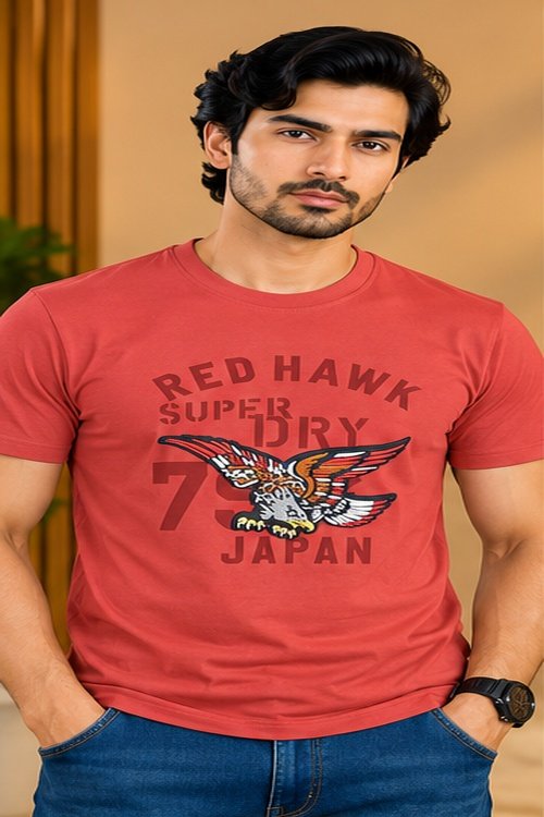 Superdry Red Eagle Graphic Print Round Neck T-Shirt