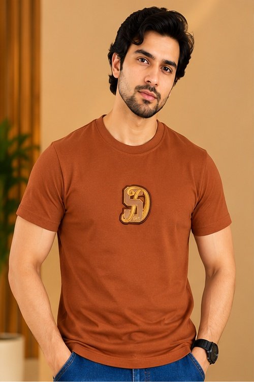 Superdry Rust Brown Minimal Graphic Round Neck T-Shirt