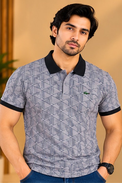 Lacoste Geometric Print Polo T-Shirt