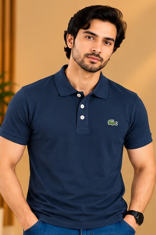 Lacoste Solid Polo T-Shirt with Embroidered Logo