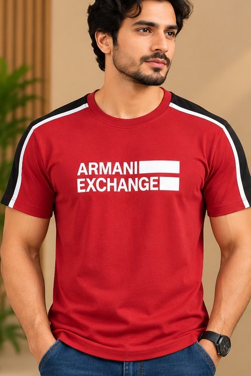 A | X Red Graphic Print Round Neck T-Shirt