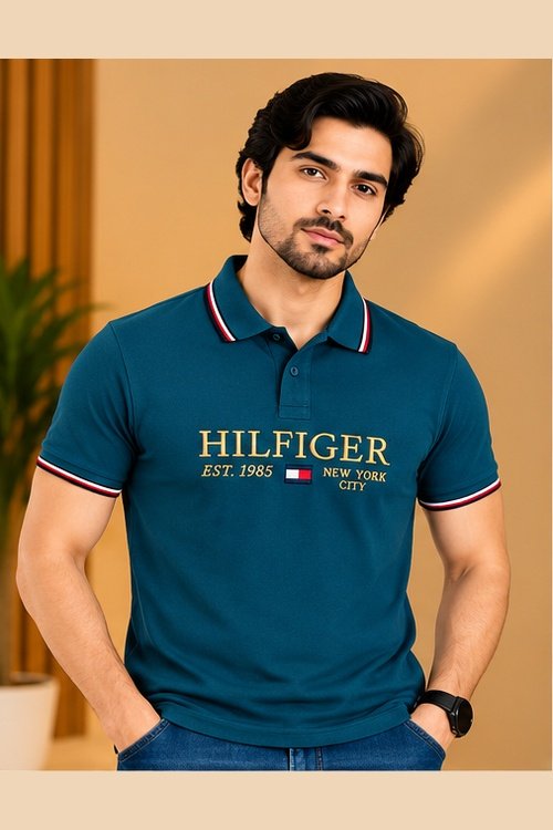 T | H Men’s Teal Blue Polo T-Shirt