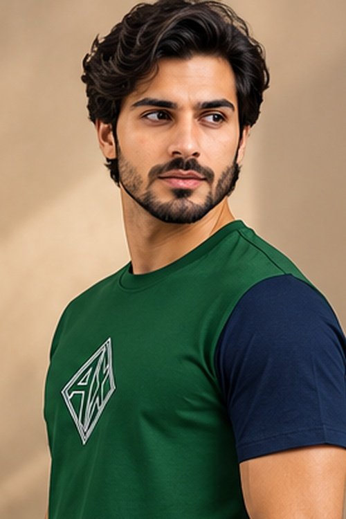 A | X Green, White & Navy Blue T-Shirt - Image 2