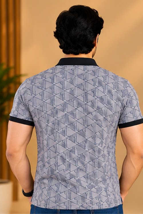 Lacoste Geometric Print Polo T-Shirt - Image 3