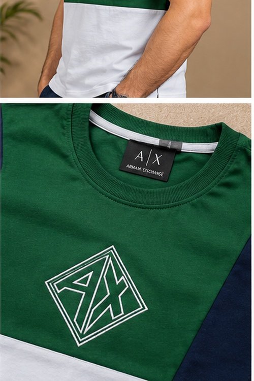 A | X Green, White & Navy Blue T-Shirt - Image 4