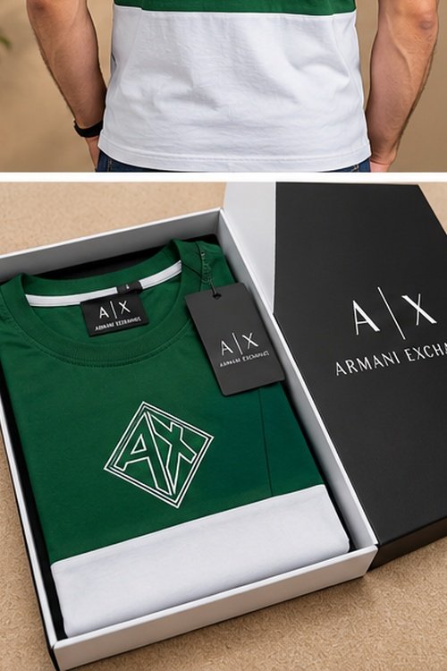 A | X Green, White & Navy Blue T-Shirt - Image 5
